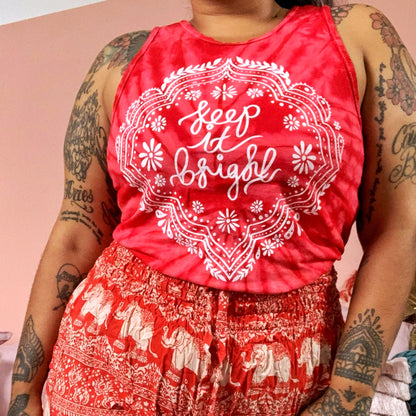 keep it bright tie dye vest top - red