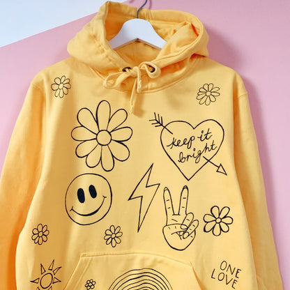hippie heart hand-painted hoodie