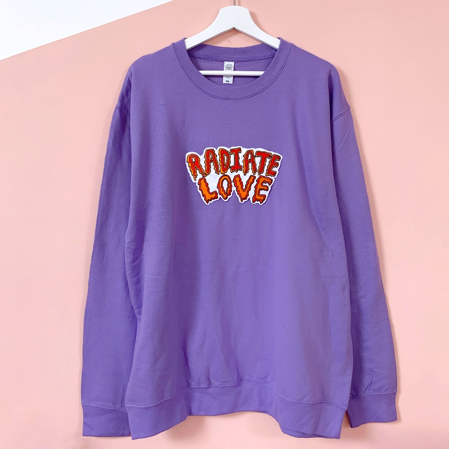 radiate love embroidered sweatshirt - lavender