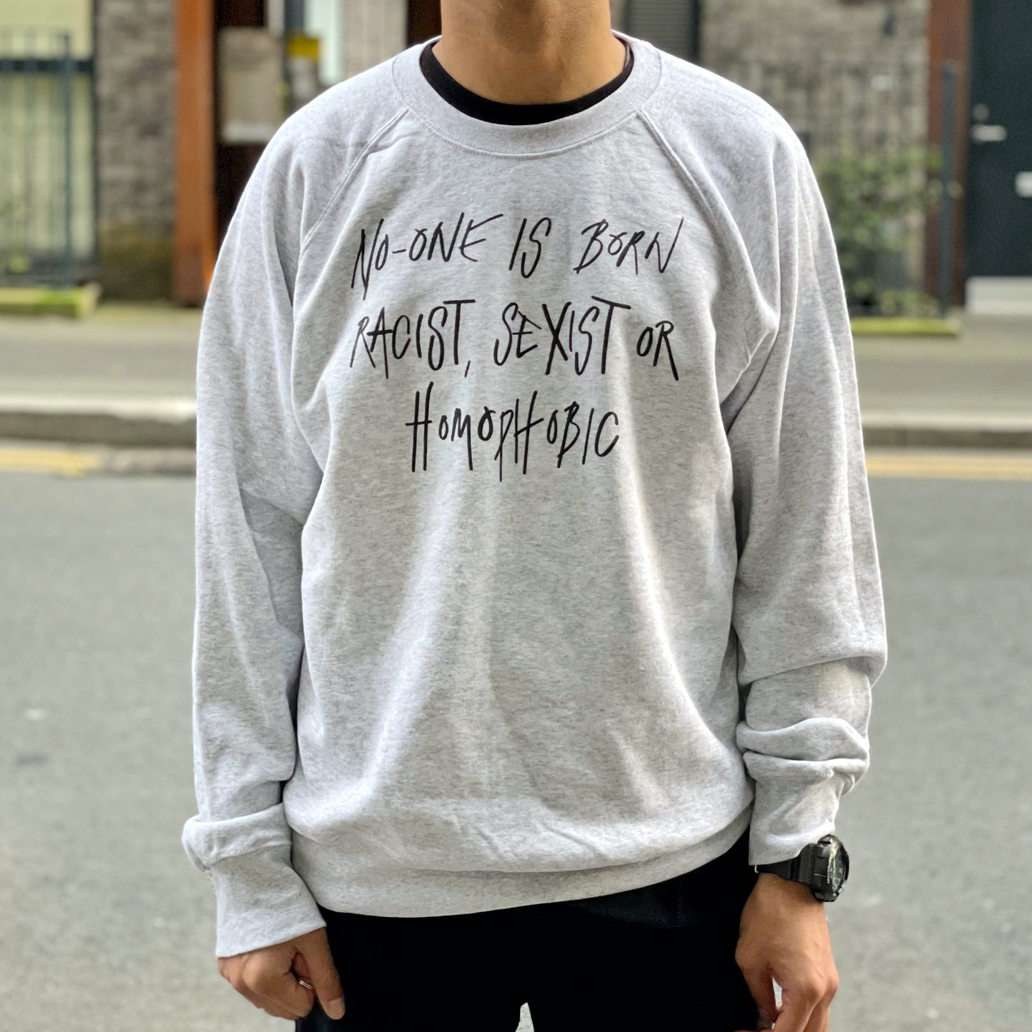hate is taught sweatshirt - grey