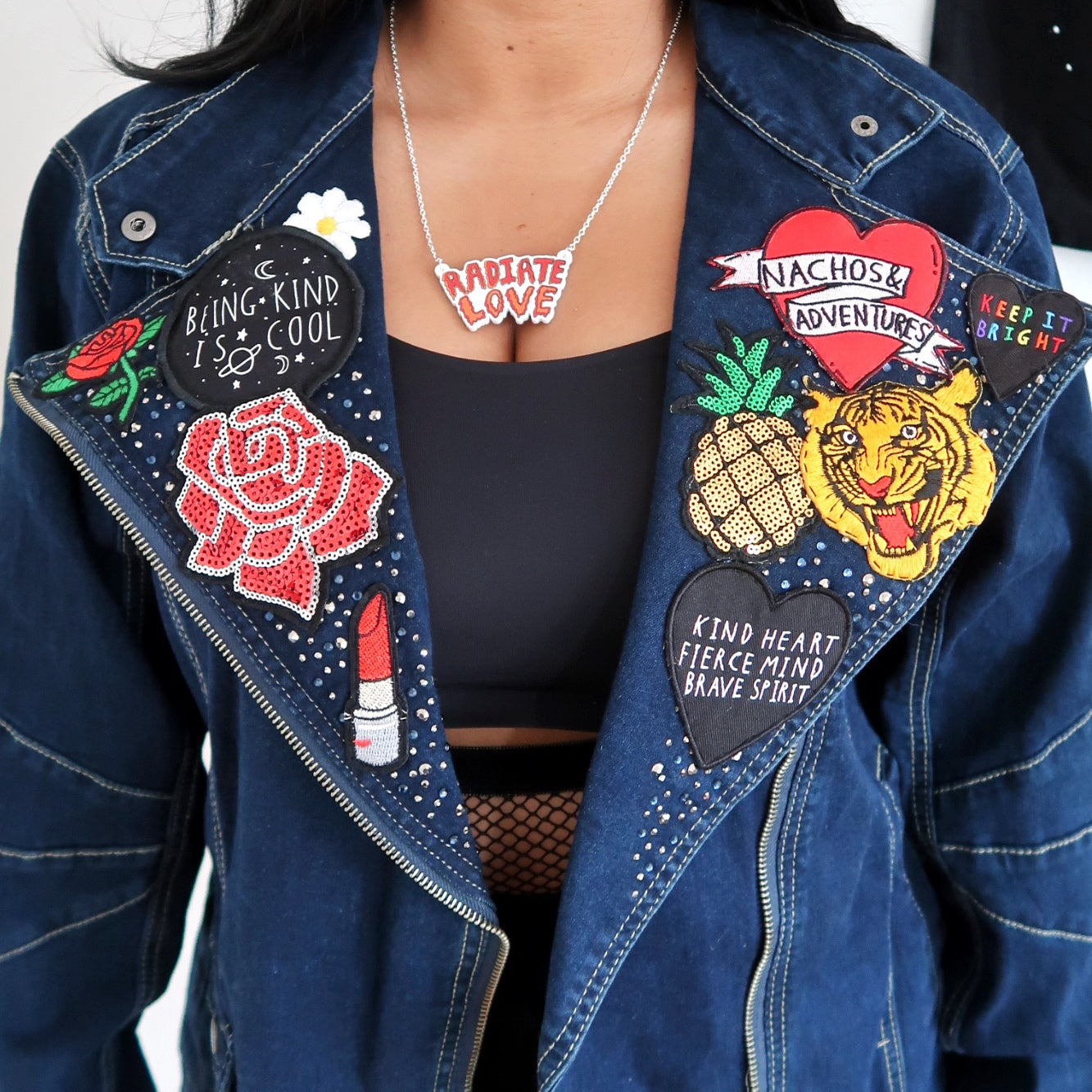 the 'fierce' denim biker jacket