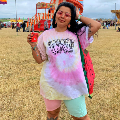radiate love tie-dye t-shirt - pastel fade