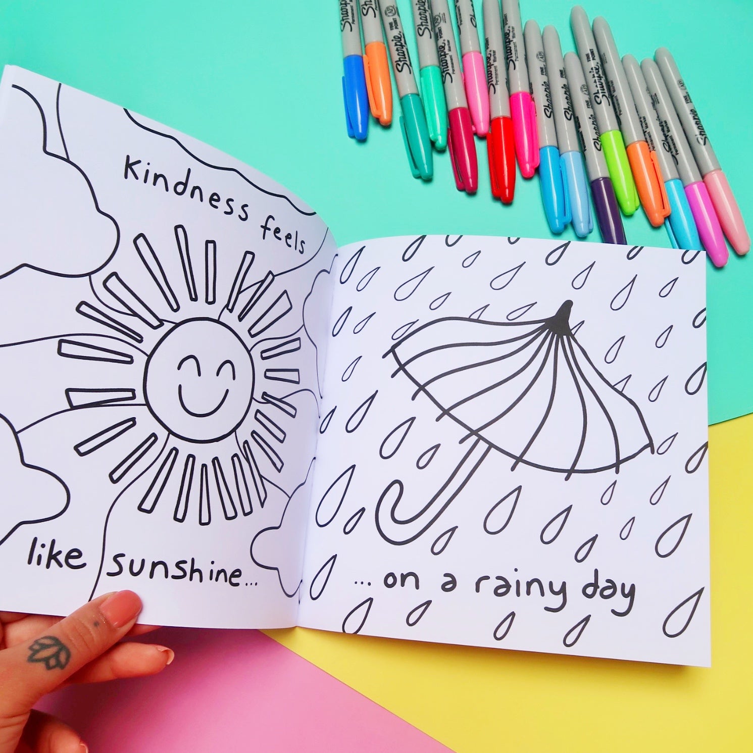 Being Kind Is Cool kids book - a book about kindness - colouring book