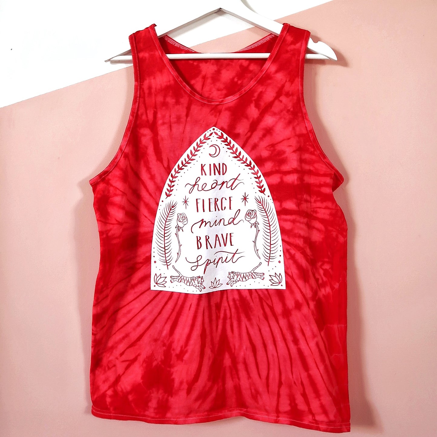 kind heart, fierce mind, brave spirit vest top - red