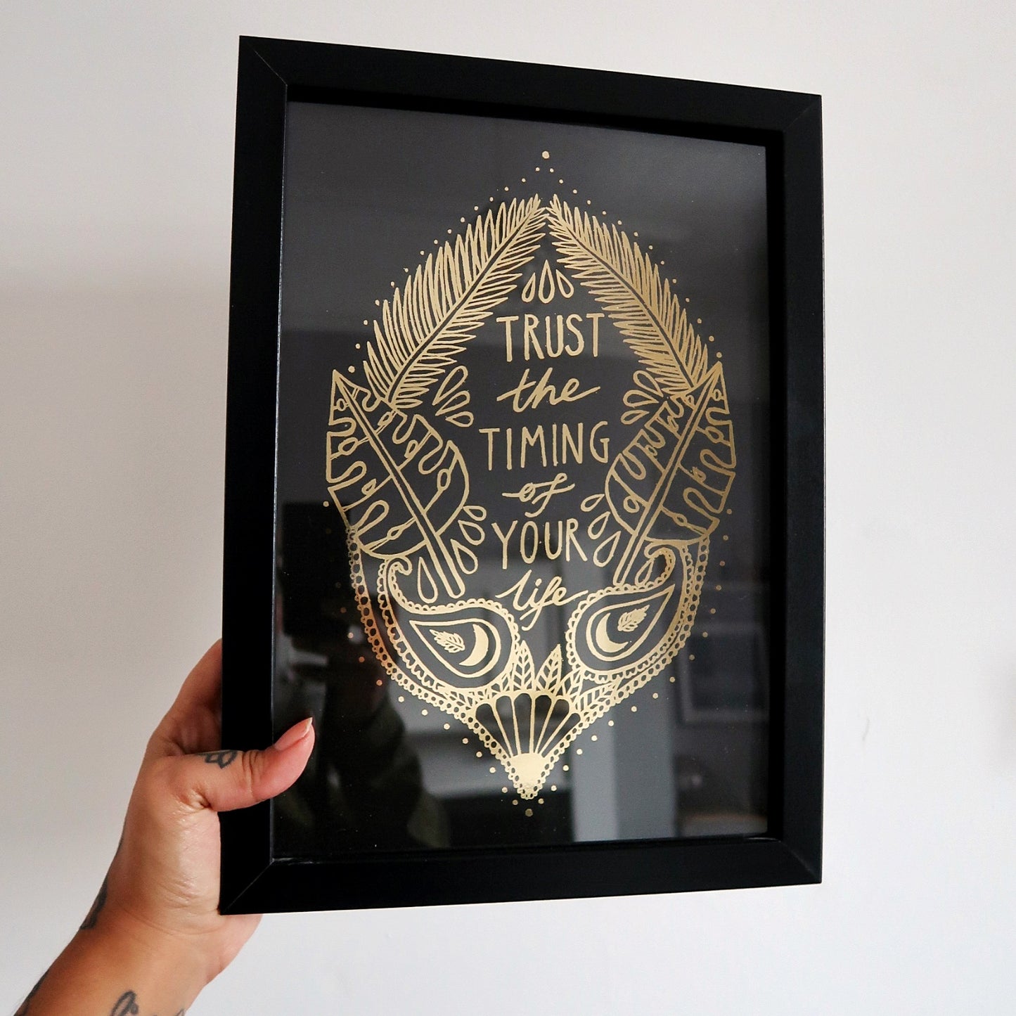 trust the timing of your life - metallic gold - A4 print