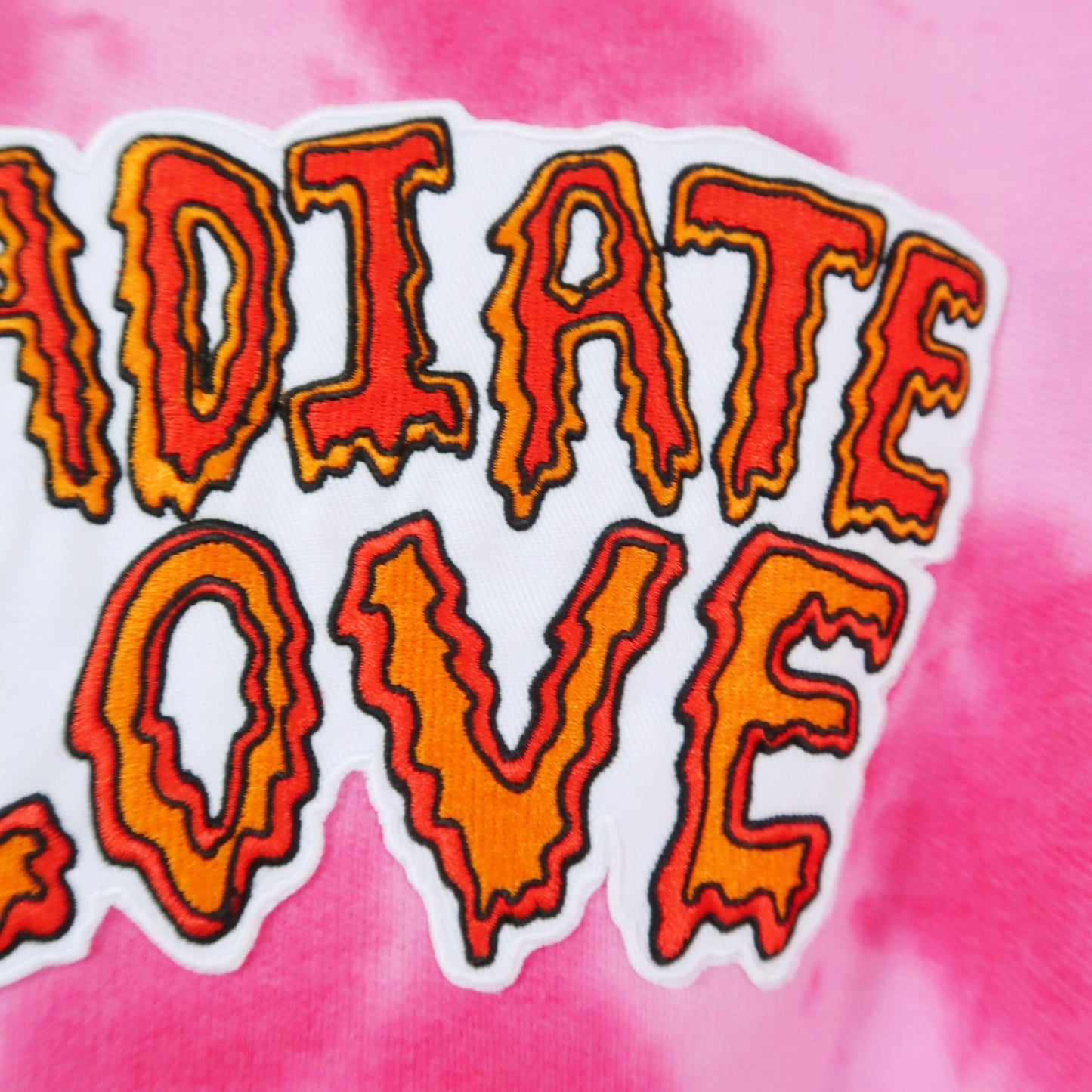 radiate love tie dye crop sweatshirt