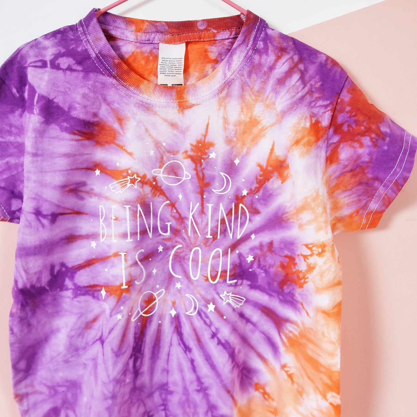 kids being kind is cool tie dye t-shirt - purple
