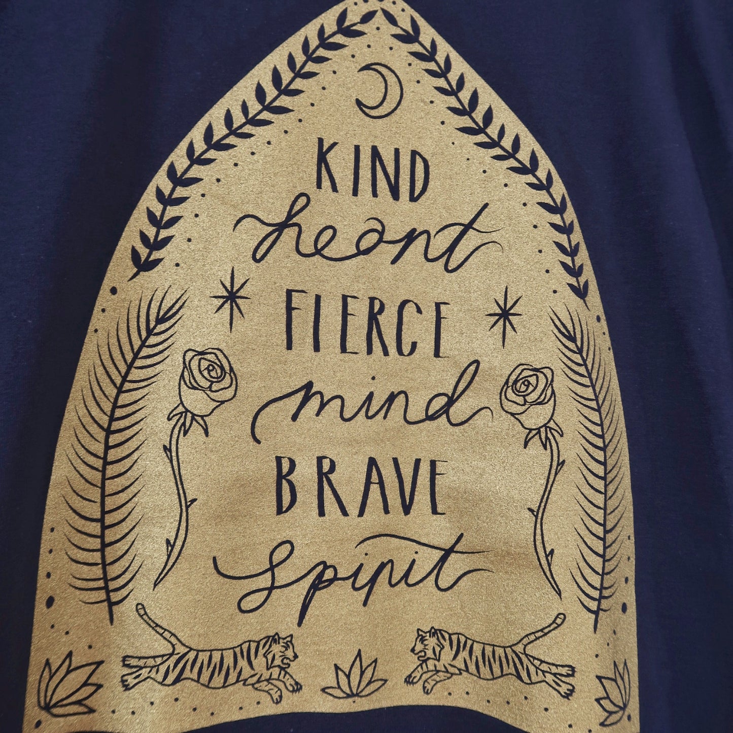 kind heart, fierce mind, brave spirit t-shirt - navy