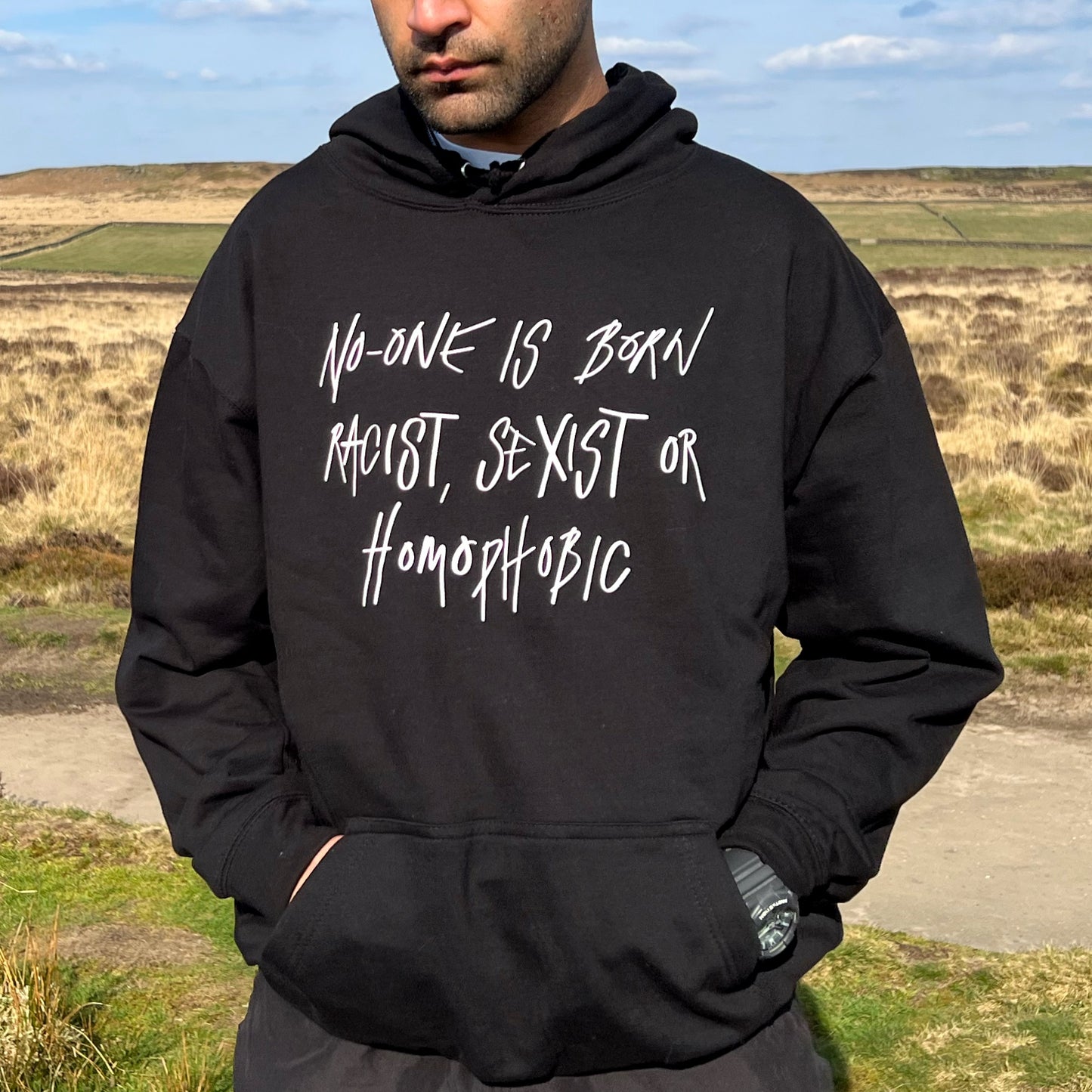 hate is taught hoodie - black