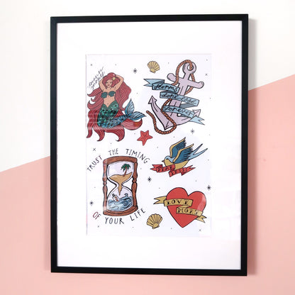 nautical flash sheet - A4 print - white
