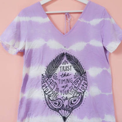 trust the timing of your life tie dye dress