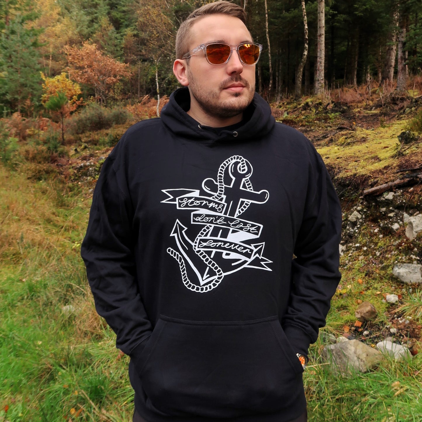 storms don't last forever hoodie - black