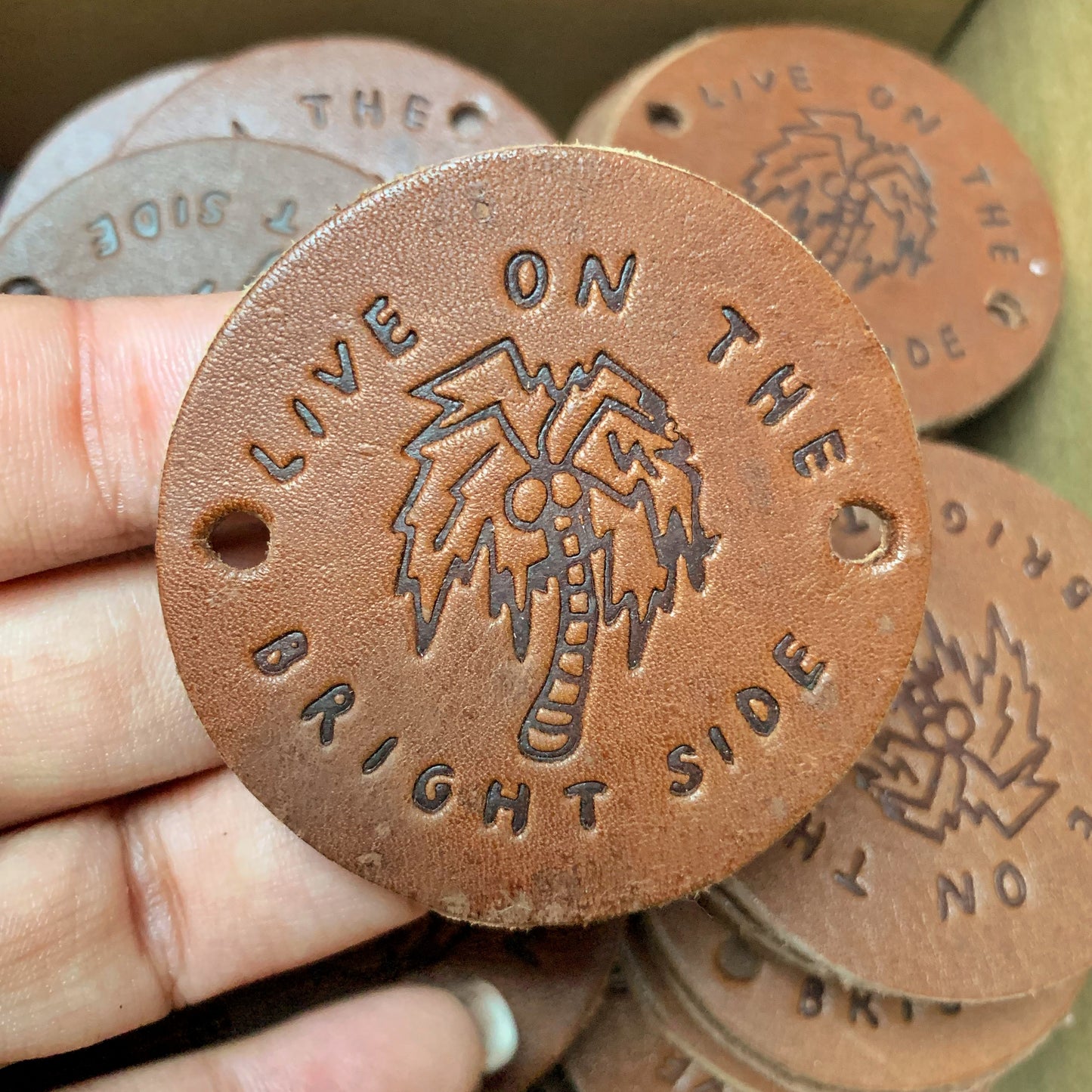 FREE live on the bright side patch - leather