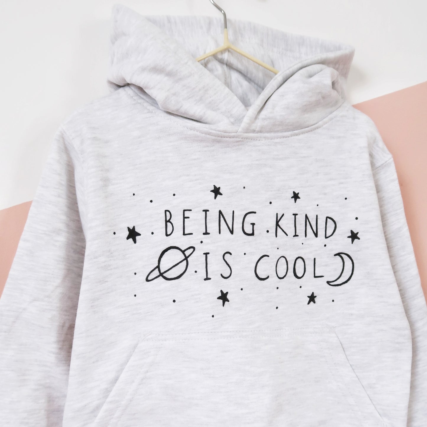 kids being kind is cool hoodie - light grey marl