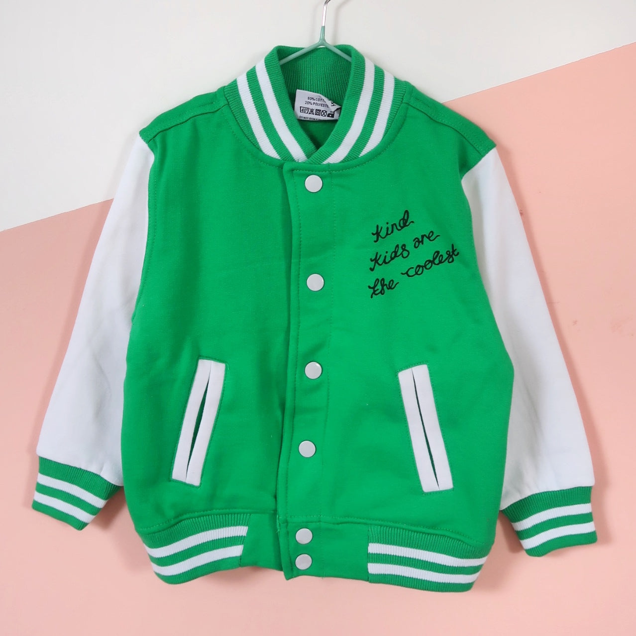 being kind is cool kids varsity jacket v.1 - green