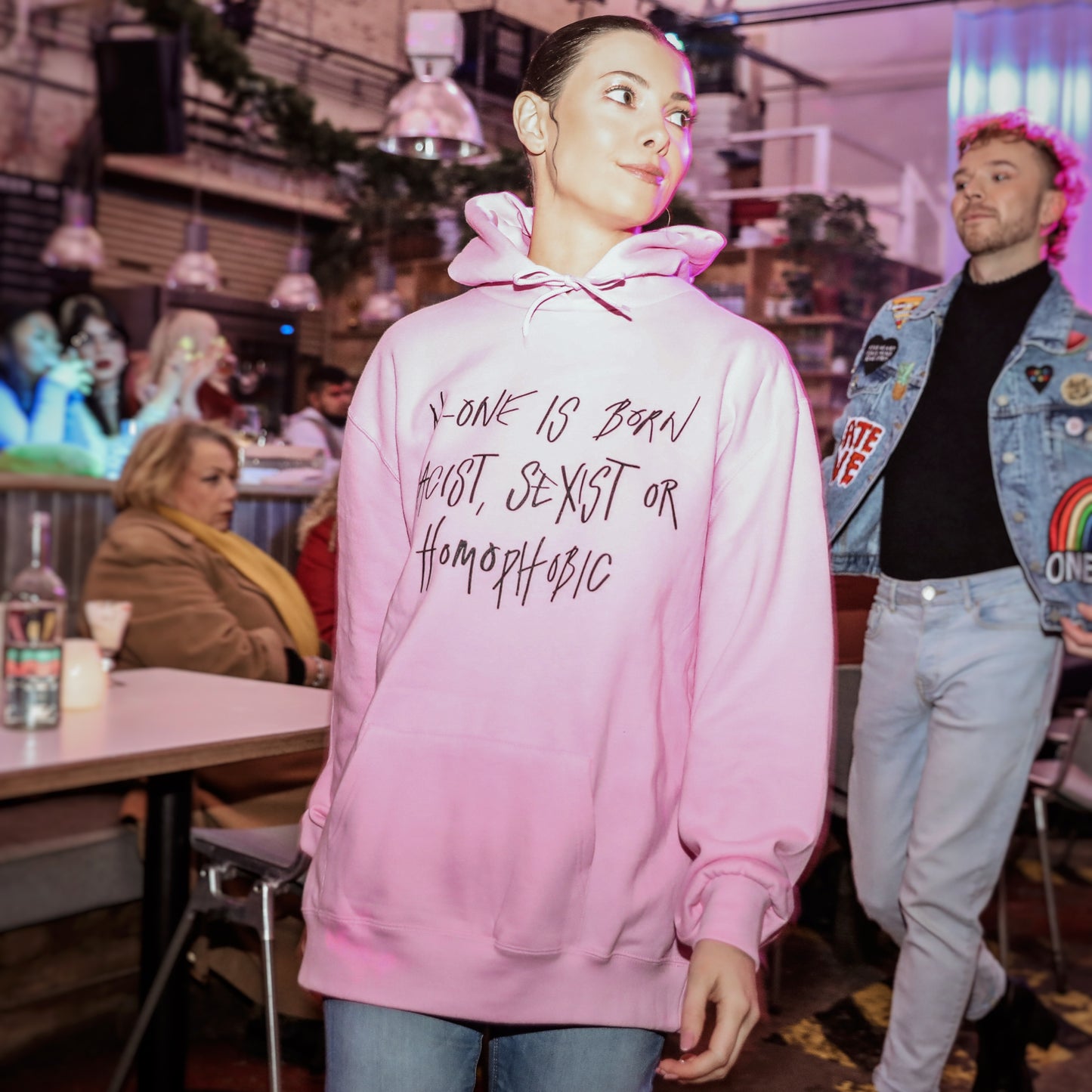 hate is taught hoodie - pink | 2 styles
