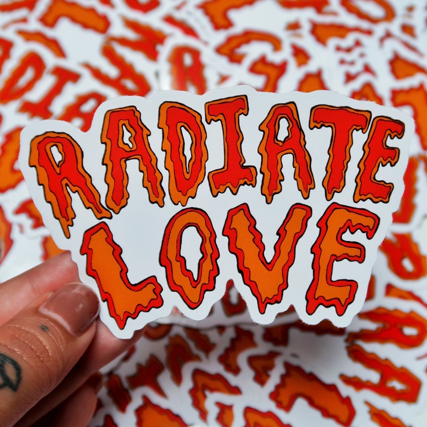 radiate love vinyl sticker