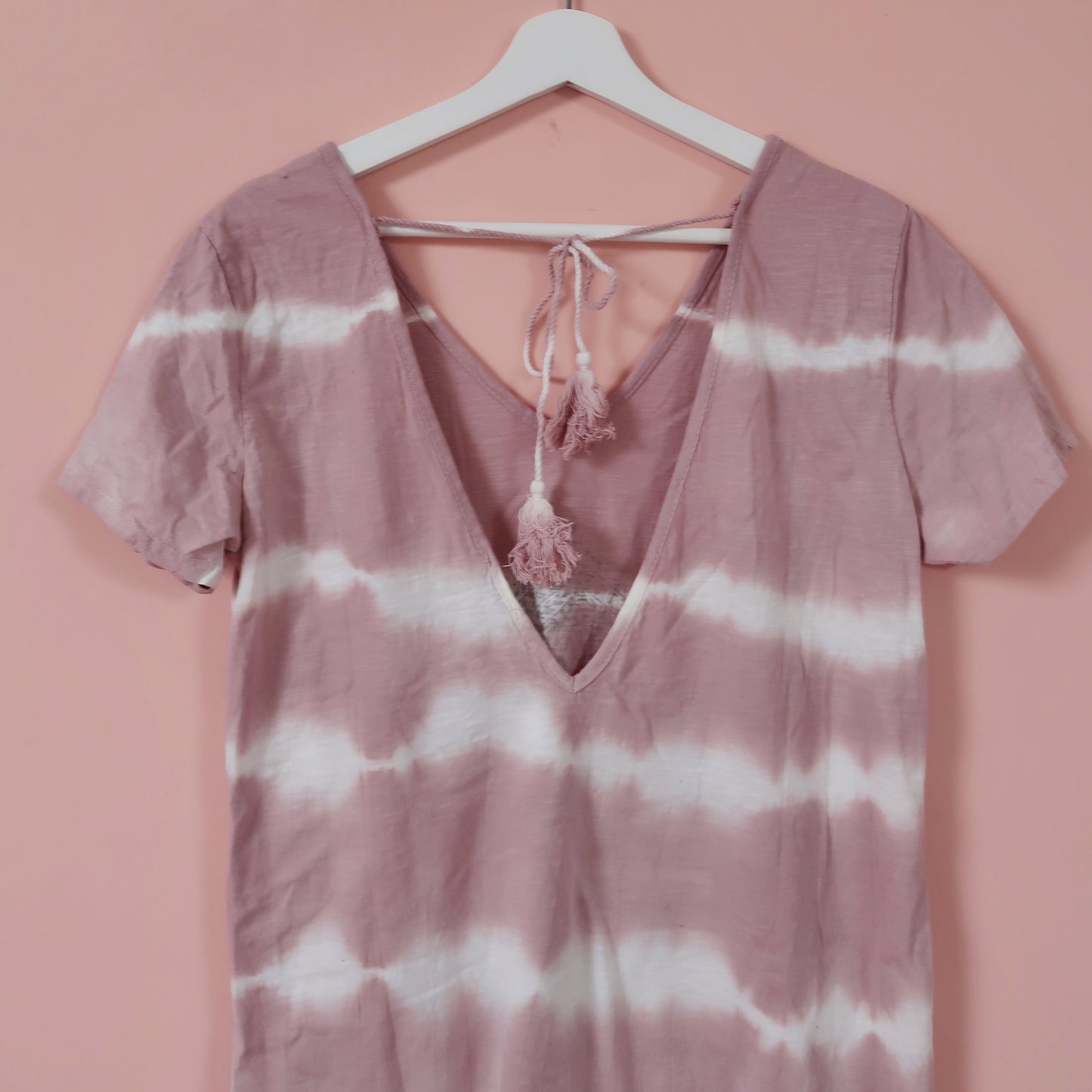 protect your energy tie dye dress - dusky pink
