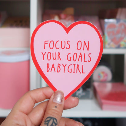 focus on your goals babygirl vinyl sticker