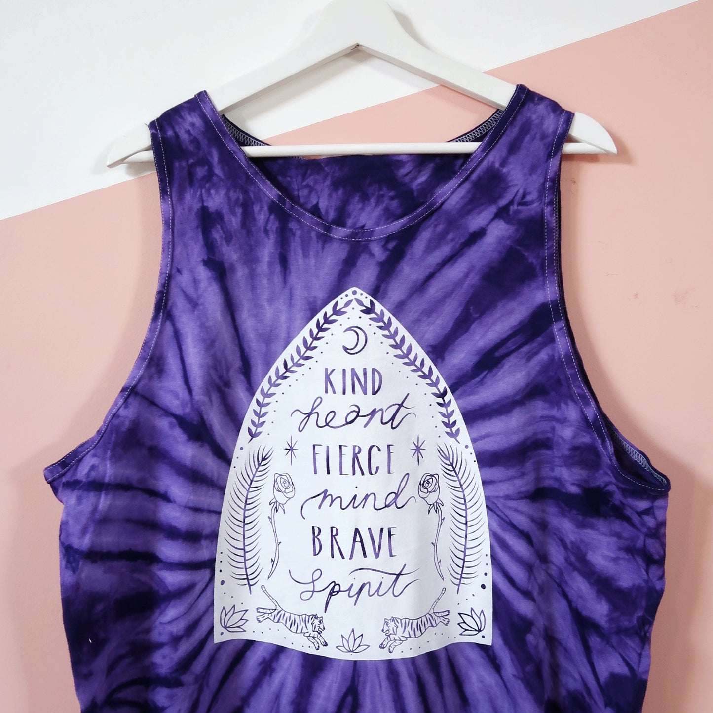 kind heart, fierce mind, brave spirit vest top - purple
