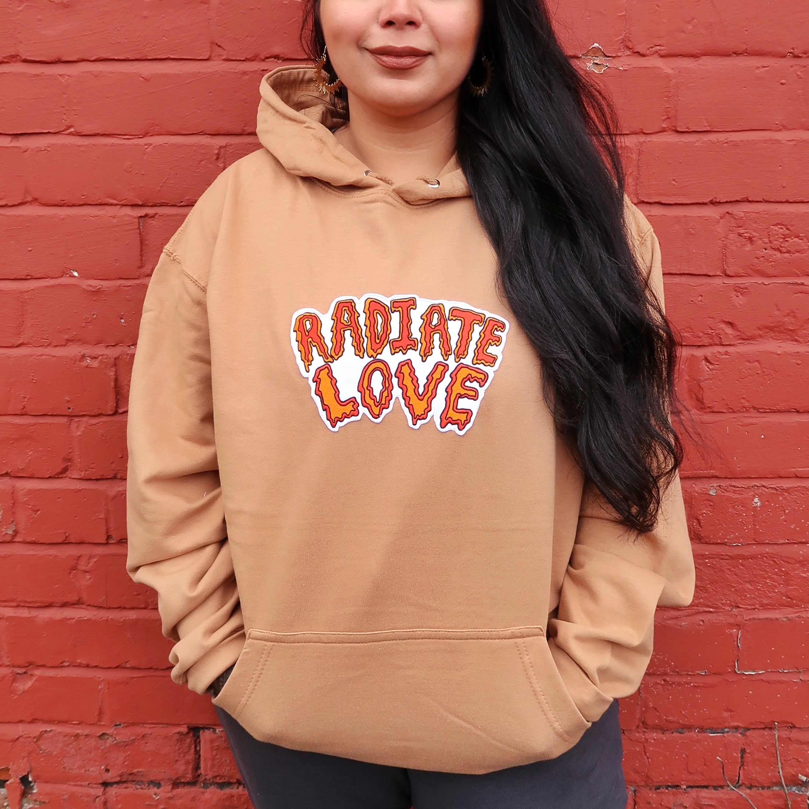 Radiate love embroidered sweatshirt cheap