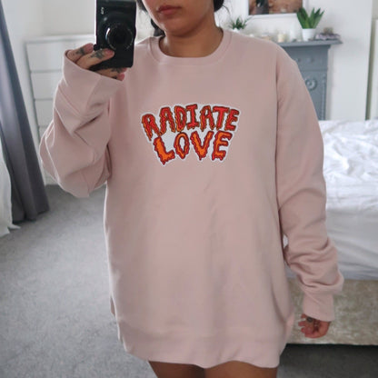 radiate love embroidered sweatshirt - light pink