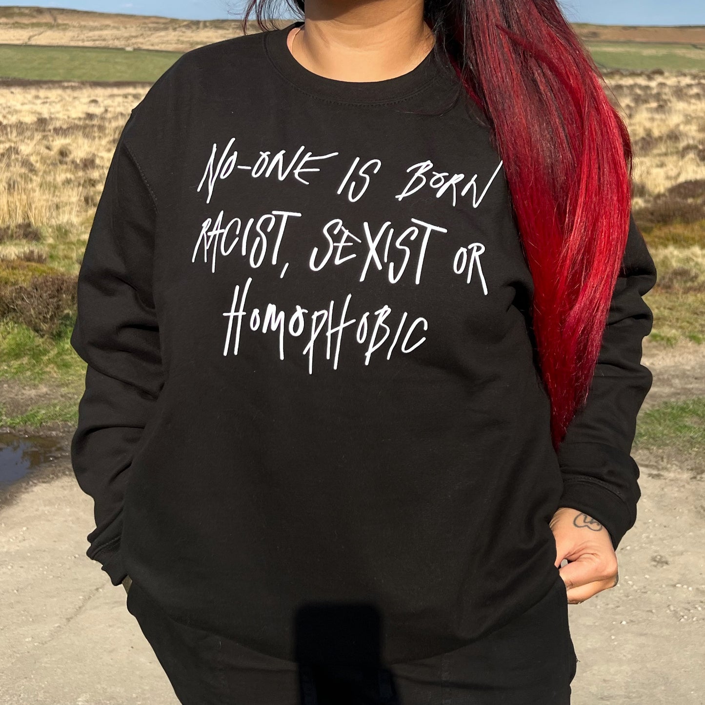 hate is taught sweatshirt - black