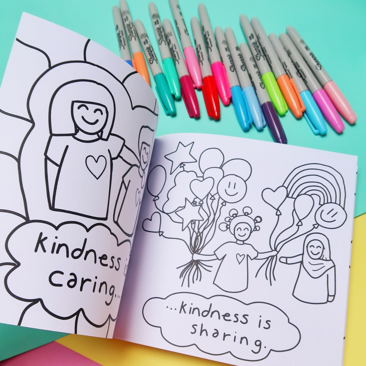 Being Kind Is Cool kids book - a book about kindness - colouring book