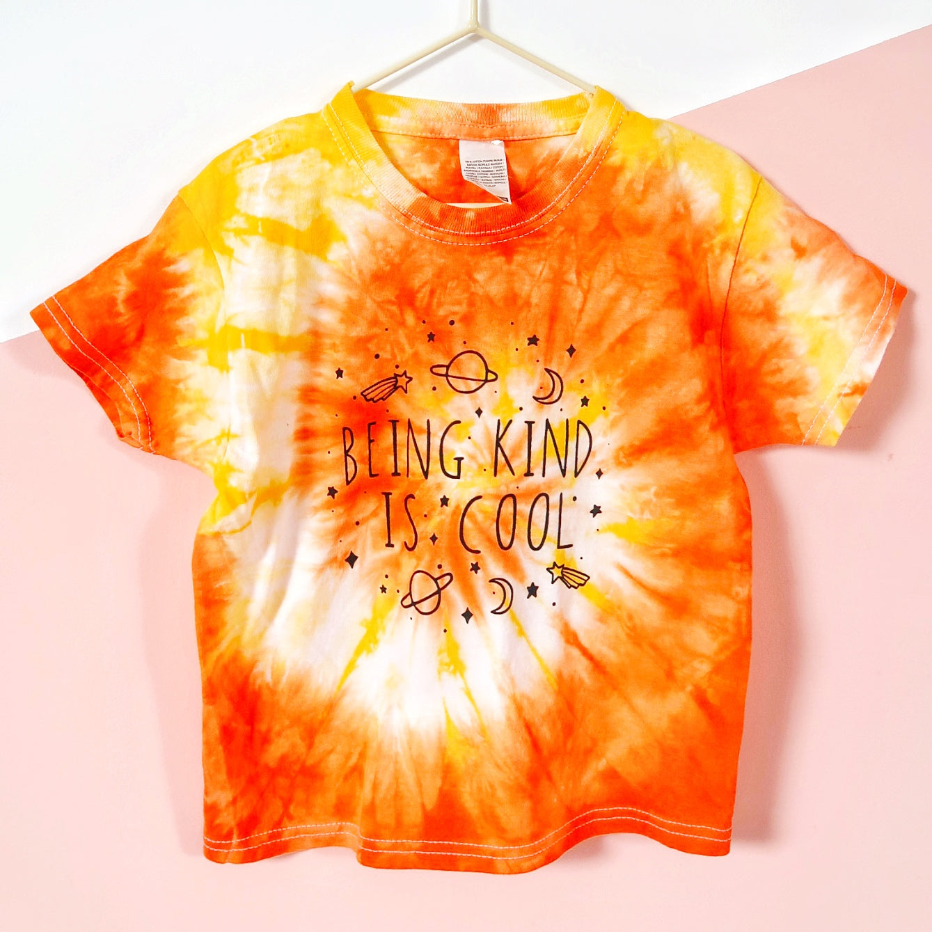 kids being kind is cool tie dye t-shirt - orange