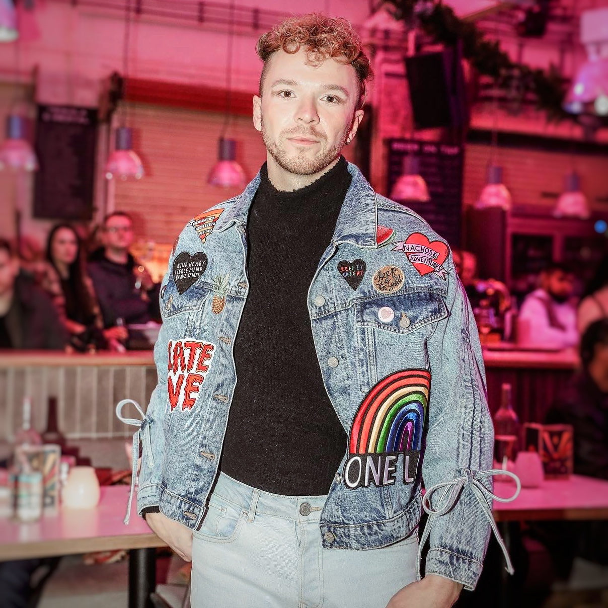 Rainbow jean jacket discount