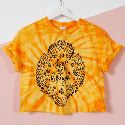 keep it bright tie-dye t-shirt / crop top - yellow