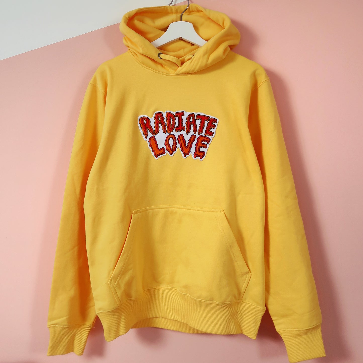 radiate love embroidered hoodie - yellow
