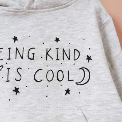 kids being kind is cool hoodie - grey