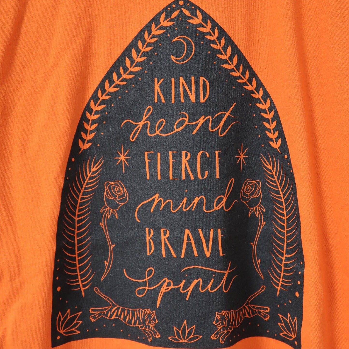 kind heart, fierce mind, brave spirit t-shirt - orange