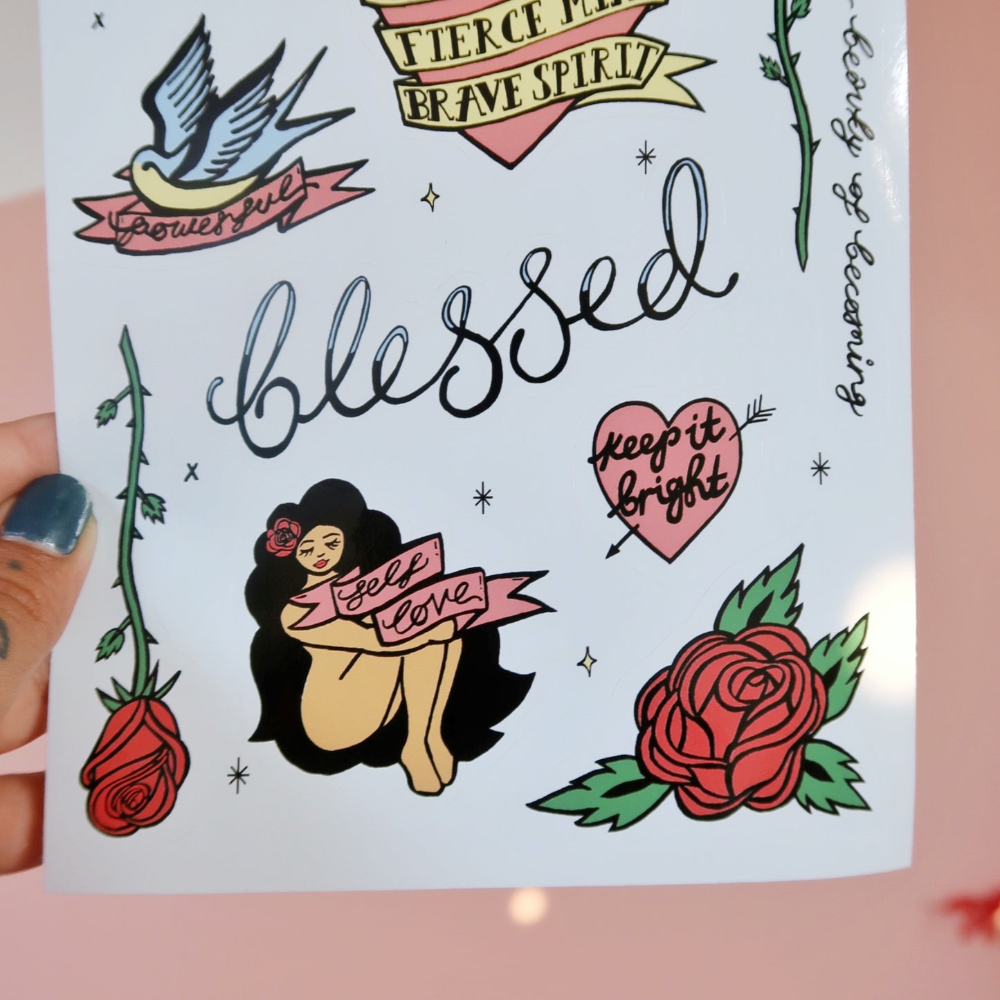 tattoo flash vinyl sticker sheet