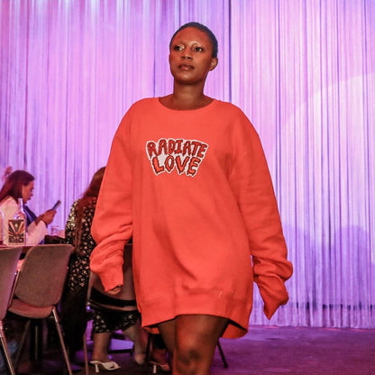 radiate love embroidered sweatshirt - orange