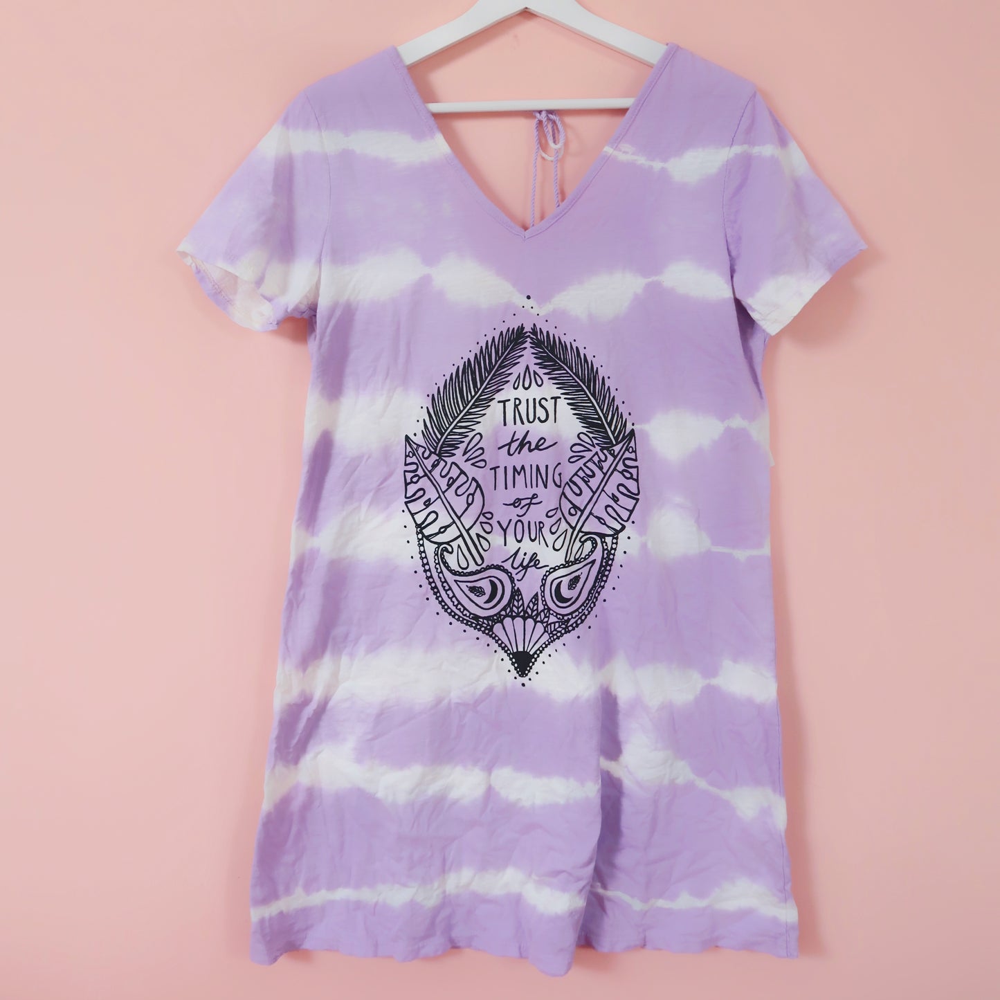 trust the timing of your life tie dye dress